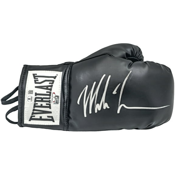 Mike Tyson Autographed Right Handed Black Everlast Boxing Glove Beckett BAS QR 230020