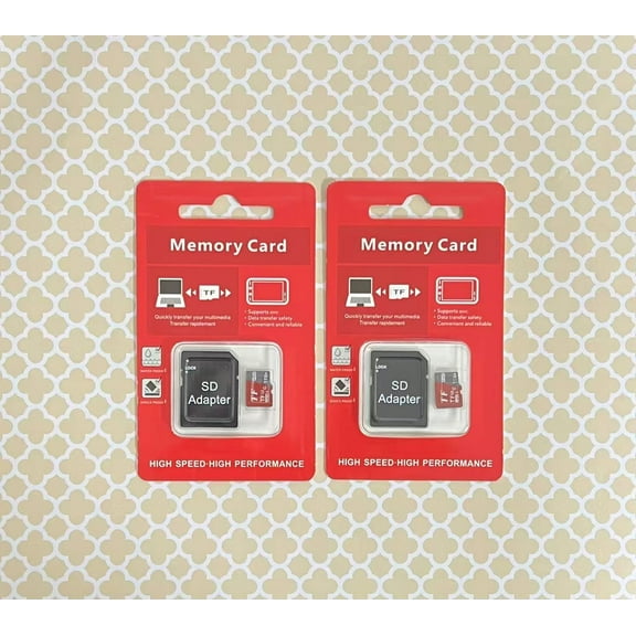 2 Pic x Micro SD Memory Card with Adapter (1 TB), Universal SD Micro Memory Card, Storage Device for Cellphone, Tablet, PAD, Drone, GPS, Camera