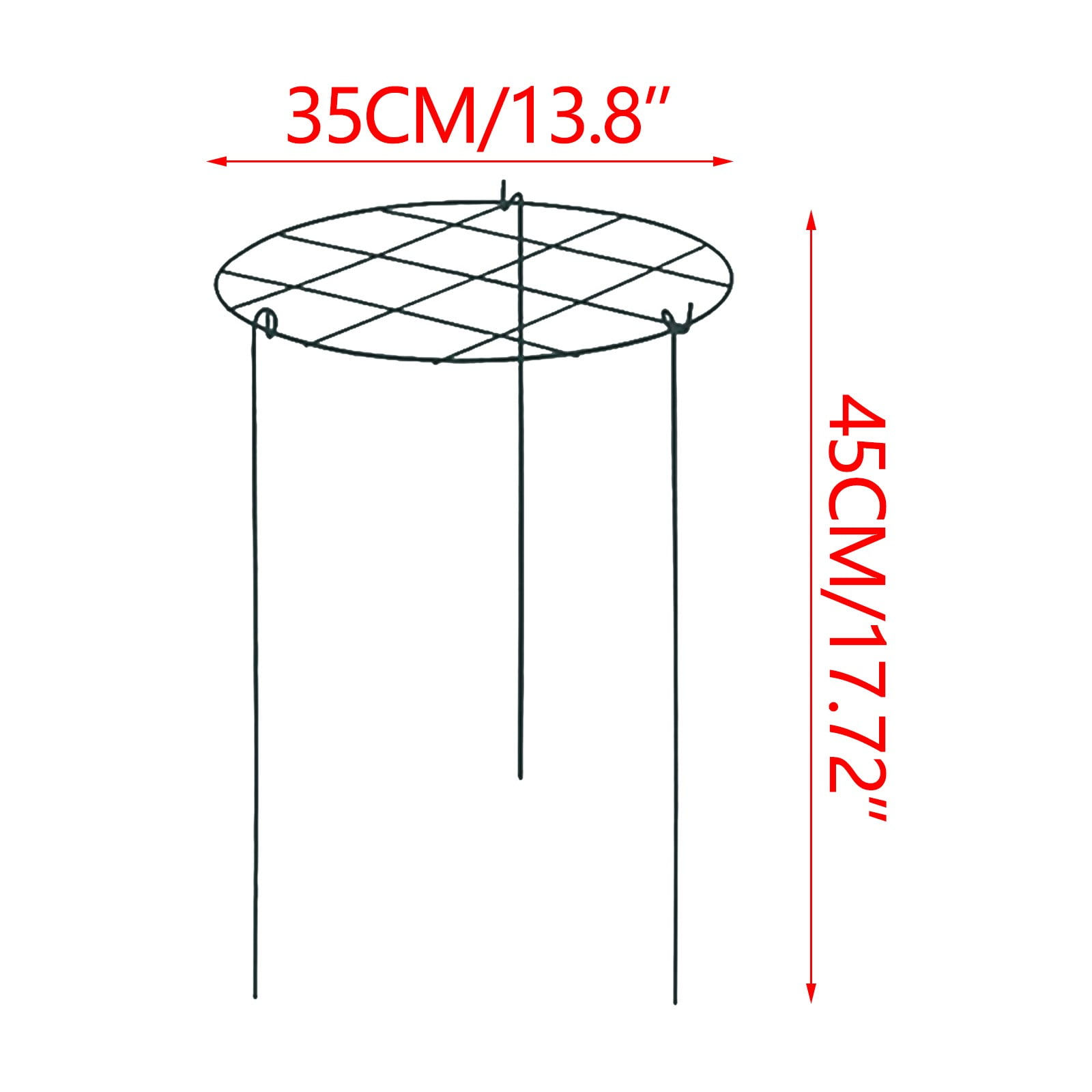 Ke1Clo Peony Support Cage 3Pcs Metal Grow Through Frame, Tomato Rose Flower Garden Stake Holder, Sturdy Reusable Weather Resistant for Outdoor Gardening