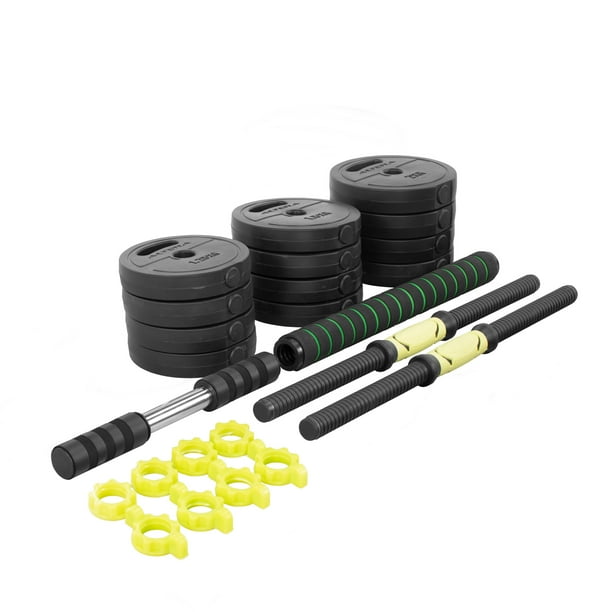 Set de Mancuernas Ajustables Altera 20 kg con Barra Recta y Discos Intercambiables