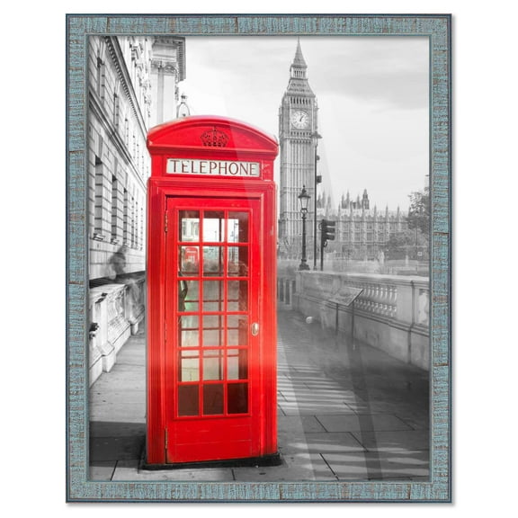 24x48 Frame Blue Picture Frame - Complete Modern Photo Frame Includes UV Acrylic Shatter Guard