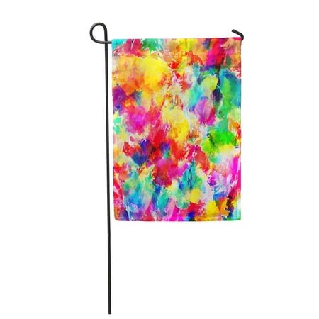 SIDONKU Colorful Confetti Abstract Watercolor Oil Painting Obsolete Paint Splater Garden Flag Decorative Flag House Banner 12x18 inch