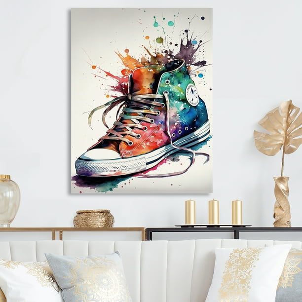 Designart Multicolor Sneaker Shoe III Canvas Wall Art - Walmart