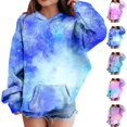 thumbnail image 4 of Mercatoo Cute Tie Dye Cotton Hoodies for Teen Girls Fleece Warm Pullover Hoodie Long Sleeve Trendy Gradient Color Sweatshirts, 4 of 8
