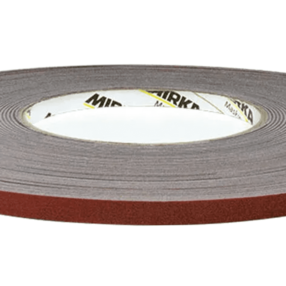 Mirka® 9190320001 Double-Sided Fastening Tape, 59 ft L x 0.24 in W, 1.1 mm THK, Gray