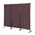 thumbnail image 3 of Kadyn Wall Divider,Privacy Separator,Room Divider, Privacy Screen,6 Ft Modern Room Divider, 3-Panel Folding Privacy Screen w/ Metal Standing, Portable Wall Partition, Brown, 3 of 3