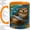 Orange, variant on Sea Otter Fish Accent Mug, 11oz Ceramic Coffee Cup for Ocean Lovers