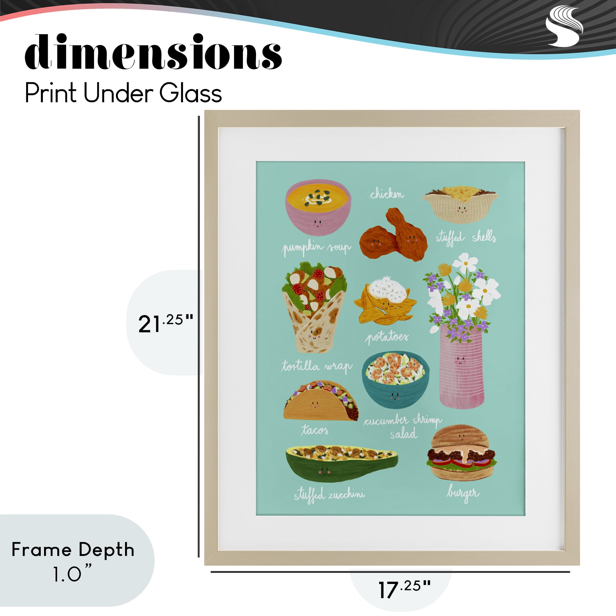 Stupell Industries Gourmet Lunch Food Collection Birch Framed Print Under Glass, design by Metka Hiti