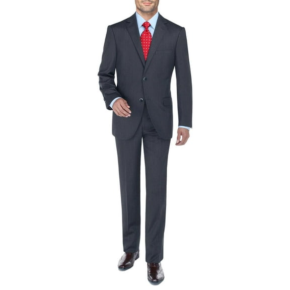 DTI BB Signature Men's Suit 2 Button 2 Piece Jacket Plaid Pant Modern Fit Suits French Blue
