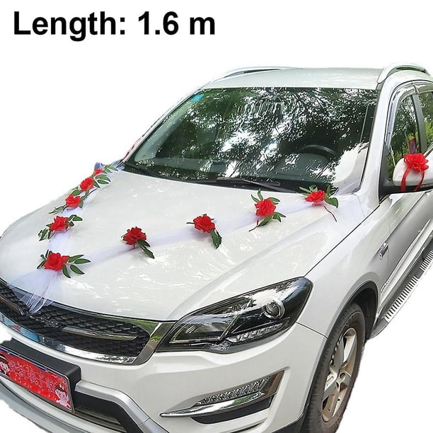 Juego de lazos de cinta para platos de flores para coche de boda, decoraciones para eventos de fiesta y adorno de oso de peluche
