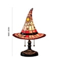 thumbnail image 2 of Witch Hat Stained Glass LED Table Lamp, Handmade Sun & Star Motif Night Light with Pull Chain, Gothic Style Decorative Lamp for Indoor Spaces & Parties, 2 of 5