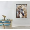 thumbnail image 2 of Horse Oil Painting Galloping White Horse Canvas Art Framed Horse Picture Wall Art For Livingroom Bedroom Office, 2 of 7