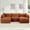 Orange, variant on U-Shaped 3-Seater Sectional Sofa with Storage & 2 Ottomans - Gray Corduroy-like Chenille Fabric, Deep Seat Living Room Couch, Modular Design with Pull-Out Drawers