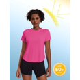 thumbnail image 3 of Pinspark Workout Tops for Women Short Sleeve Tennis Shirts High Neck Sports Tshirts Quick Dry Running Top Sun Protection Gym Shirts, 3 of 6