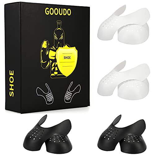 Gooudo 4 Pairs Shoe Crease Protectors Guards Anti Sneaker Crease Toe Box Decreaser for Air Force 1, Jordans, Dunks etc(S 5-8.5 L 7-12)