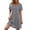 Gray, variant on Women's Summer Mini Long Shirt Dress Casual Loose Short Sleeve V Neck Lace Patchwork Dress Beach Vacation DressBlue