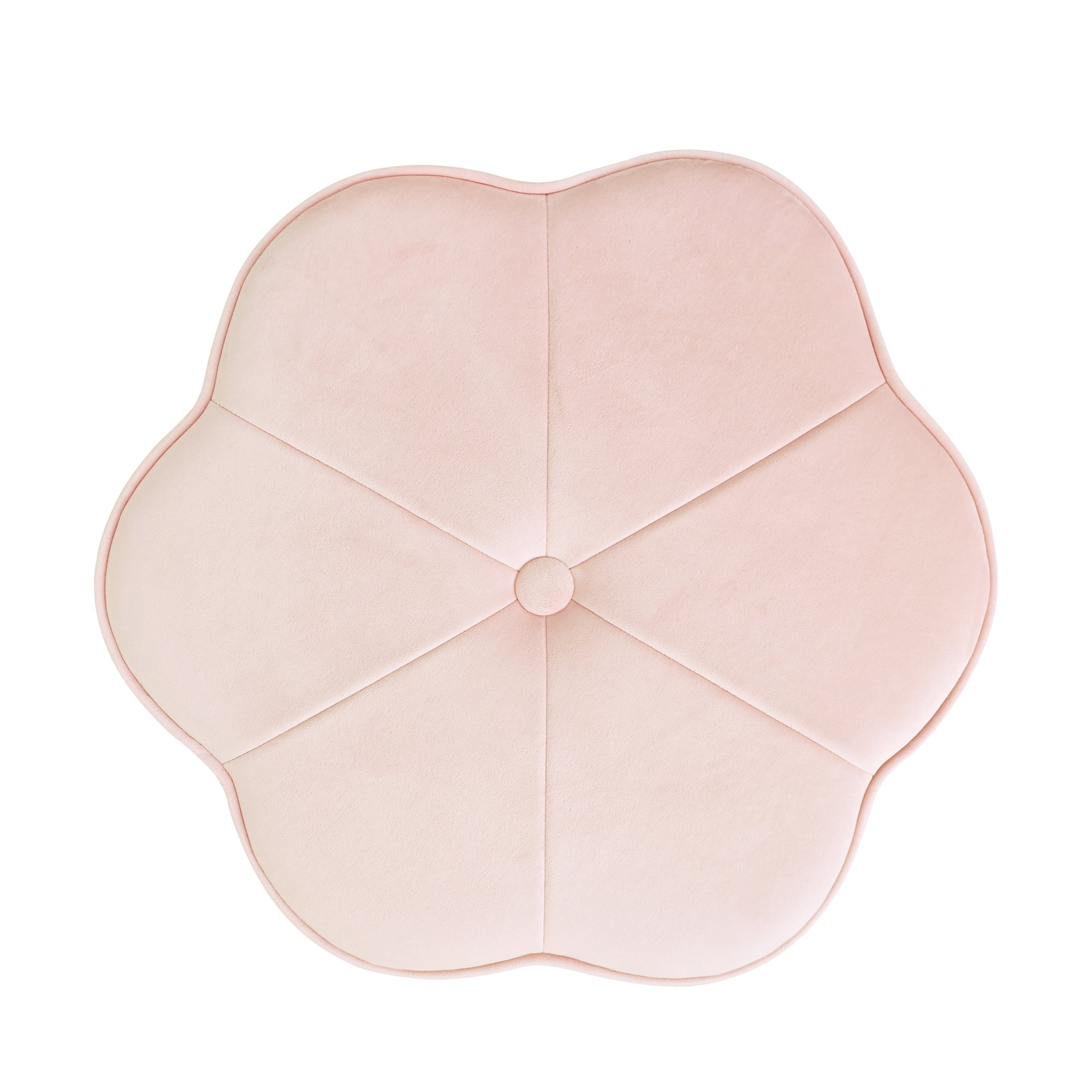 NYBOPAVIS  Flower Storage Petal Ottoman,Set of 2 Upholstered Velvet Storage Ottoman Bench for Living Room, Bedroom, Entryway Pink