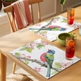 thumbnail image 4 of Placemat Set of 4 Floral Bird Placemats for Dining Table Green Leaves Branch Washable Table Mats for Kitchen and Party Decor Indoor & Outdoor Use, 4 of 8