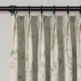 thumbnail image 3 of TWOPAGES 52"x63" Light Filtering Linen Floral Artistic Curtain Pinch Pleat Drape for Living Room, 1 Panel, Moss Green, 3 of 6