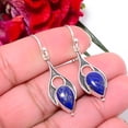 thumbnail image 4 of Copper Lapis Lazuli Oxidised 925 Sterling Silver Handmade Earring 1.72" Sku29, Handmade Jewelry, Dangle Earring, 4 of 4
