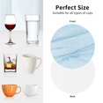 thumbnail image 6 of Zufioo Blue Marble Print Leather Coaster Set, Decorative PVC Coasters 4-pack - Scald and Stain-resistant, Suitable for Home, Cafes, Restaurants-Round Shape, 6 of 6