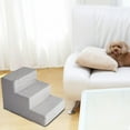thumbnail image 3 of Escalera duradera para perros, juguetes de escalada, de diseño de 3 escalones, suministros antideslizantes lavables, rampa para cama, gatos Gris Lino Colco Animales Escaleras, 3 of 8