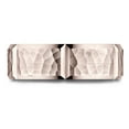 thumbnail image 2 of Benchmark� 14 Karat Rose Gold 7mm Comfort-fit Hammered Finish Grooved Carved Design Wedding Band Ring, 2 of 7