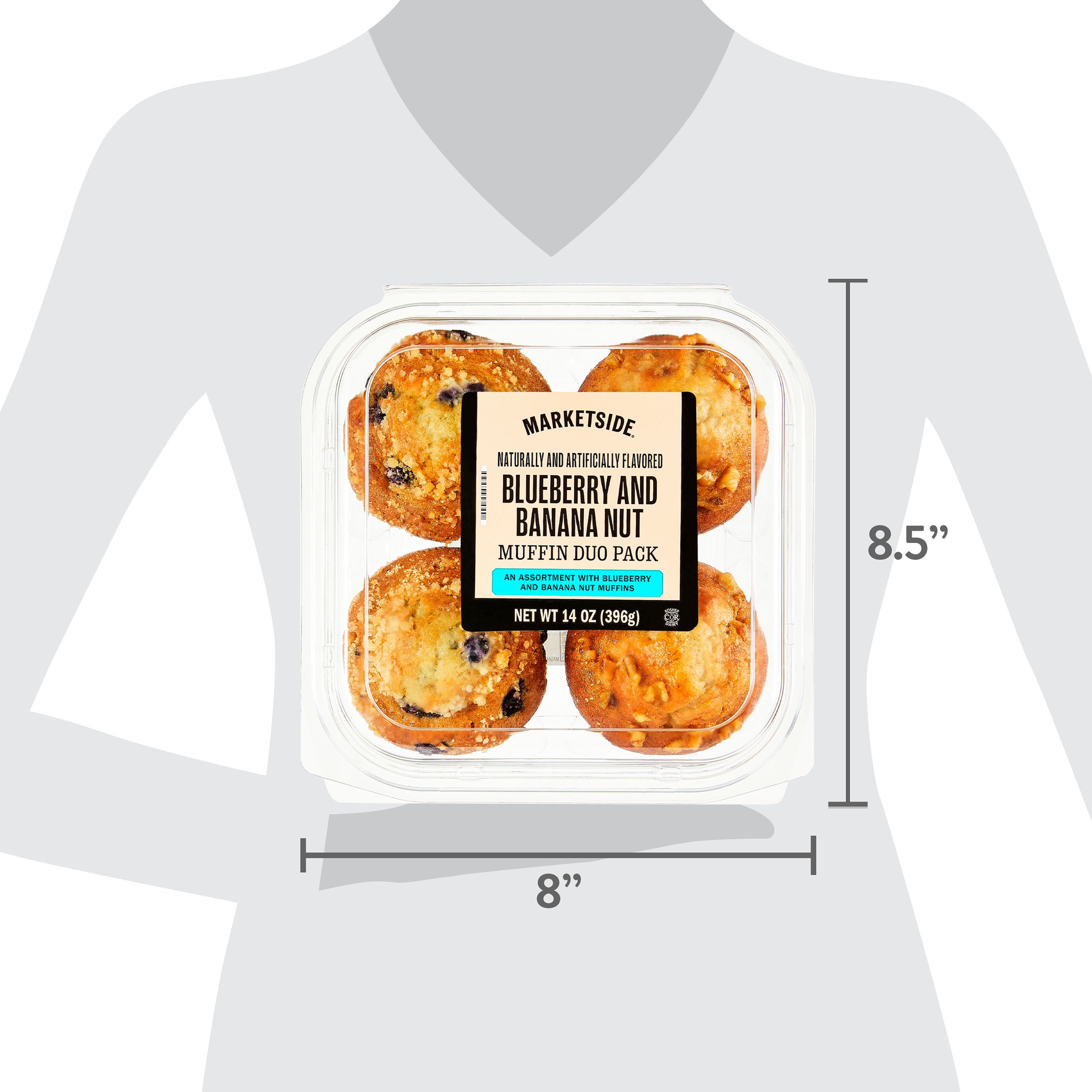Marketside Blueberry & Banana Nut Muffin Variety Pack, 14 oz, 4 Count