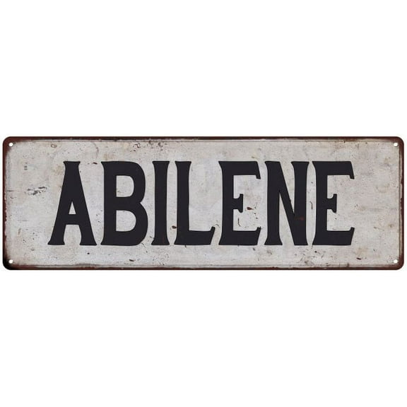 ABILENE Vintage Look Rustic Metal City State Sign 6 x 18 High Gloss Metal 206180041097