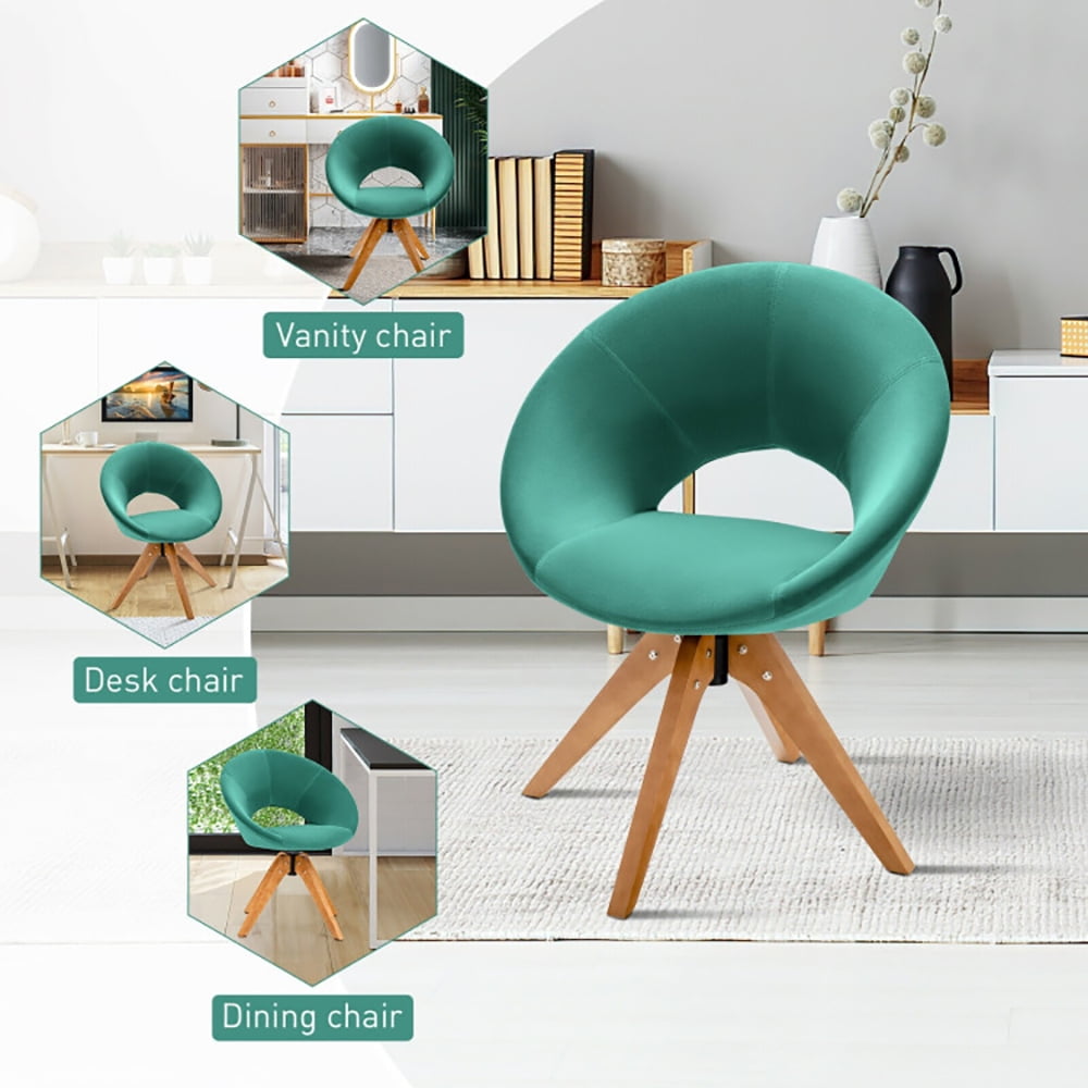 Finihen Swivel Accent Chair, Swivel Chair with Oversized Upholstered Seat, for Home, Office, Green
