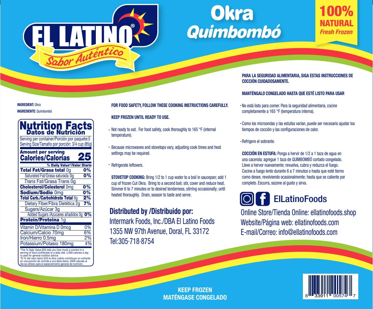 El Latino Cut Okra 16oz