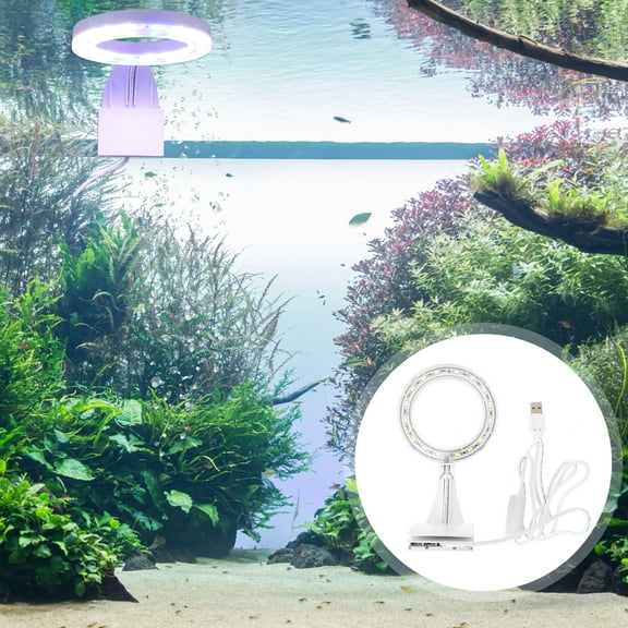 EXHUMKY Waterproof LED Aquarium Light White for Home Use Fine Workmanship Practical