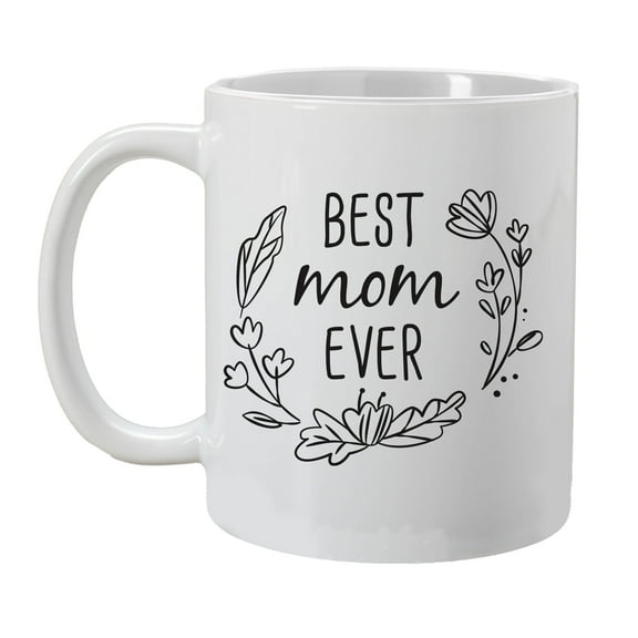 GiftsForYouNow Best Mom Ever Ceramic Coffee Mug White 11oz, Mom Chrsitmas Gifts