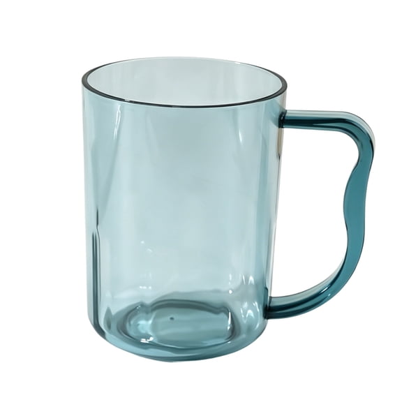 Transparent Toothbrush Mug,Lightweight Large Curved Handle Bathroom Rinsing Cup for Family Bathroom Washroom Dormroom
