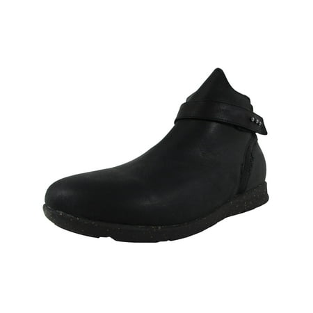 Superfeet Womens Ash Zip Up Leather Bootie Shoes, Black, US 10