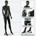 thumbnail image 3 of F2C Female Mannequin 69.8-in Full Body Adjustable Adult Mannequin Dress Form Torso Detachable Rotation for Clothing Retail, Black, 3 of 12