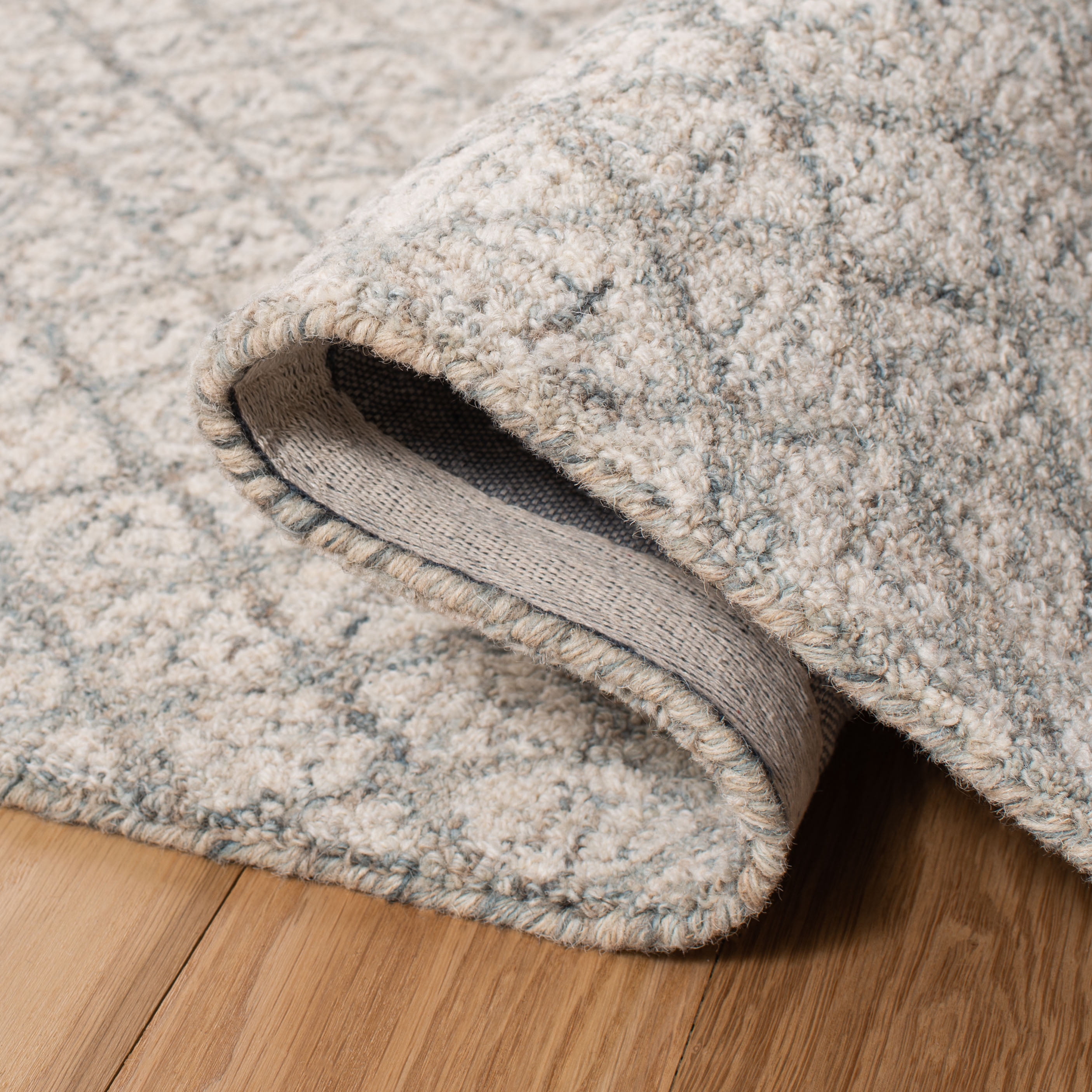 SAFAVIEH Abstract Ryder Abstract Wool Area Rug, Ivory/Gray, 5' x 7'6"
