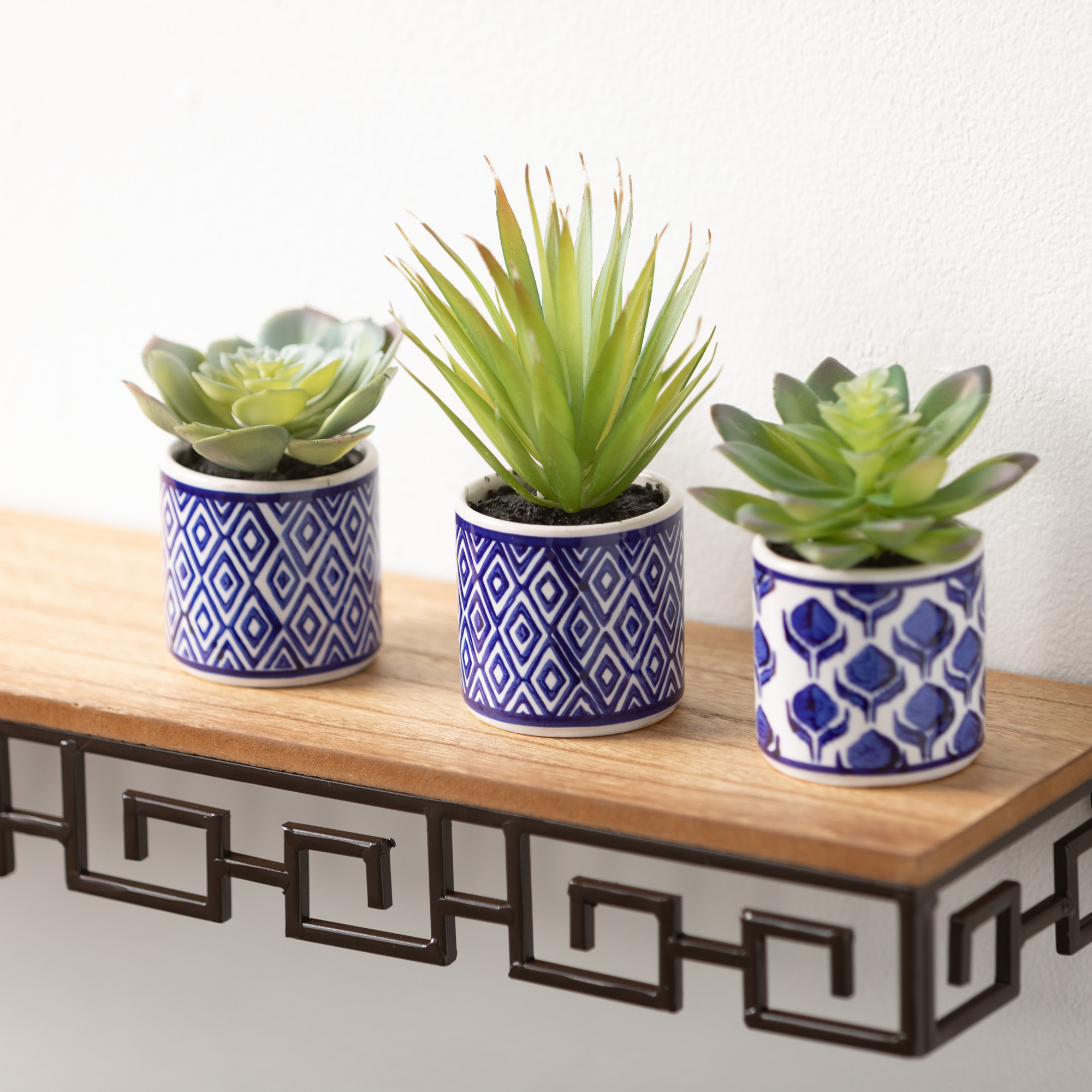 Sullivans Artificial Succulent Trio In Printed Pots Set of 3, 4"H Green - image 3 of 4