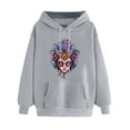 thumbnail image 3 of VBTAPA Womens 2026 Mardi Gras Hoodie Carnival Mask Print Long Sleeve Drawstring Hooded Sweatshirt Trendy Casual Pullover Hoodies Gifts for Teen Girls Gray M, 3 of 6