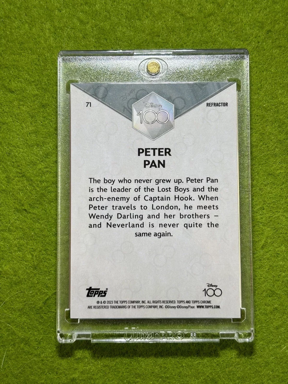 PETER PAN Disney 100 SILVER REFRACTOR CARD 2023 Topps Chrome