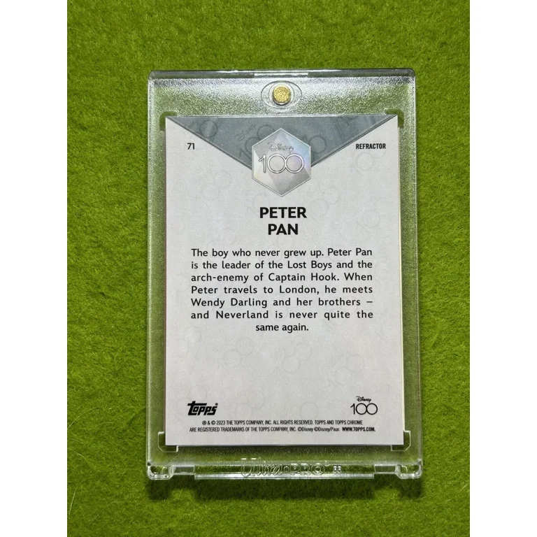 PETER PAN Disney 100 SILVER REFRACTOR CARD 2023 Topps Chrome