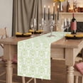 thumbnail image 2 of Green Baroque 108 Inch Table Runner, Abstract Art Floral Pattern Farmhouse Dresser Scarf Cotton & Linen Tablerunner for Dining/Kitchen Island/Holiday Party Décor 13" x 108", 2 of 9