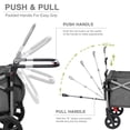 thumbnail image 4 of EVER ADVANCED Foldable Wagons for Two Kids & Cargo, Collapsible Folding Wagon Stroller with Adjustable Handle Bar,Removable Canopy with 5-Point Harness,Black, 4 of 5