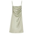 thumbnail image 1 of Danielle Bernstein Womens Solid Open Back Slip Dress, medgreen, 8, 1 of 1