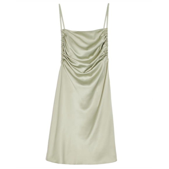 Danielle Bernstein Womens Solid Open Back Slip Dress, medgreen, 8