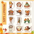 thumbnail image 3 of 12 Piece Wooden Thanksgiving Fall Doll & Pumpkin Hanging Ornaments Set, Autumn Themed Home Decor, Rustic Style - Orange, 3 of 7