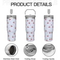 thumbnail image 5 of 30 oz Red Cherry Stainless Steel Flip Handle Tumbler Cup,Double Wall Vacuum Insulated Bow Mug with Straw,Lid,Travel Leakproof Water Bottle,Holiday Gift for Women,Her(Style-04), 5 of 6