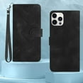 thumbnail image 5 of Wallet Case, for iPhone 12 Wallet Case,Card Holder Leather Kick-Stand Flip Cases,Wrist Strap, Closure,Shockproof Protective Cover (Black), 5 of 14