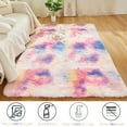 thumbnail image 5 of PERFEMET Plush Room Rug Pink Purple 3x5 Shag Area Rug Tie Dye Shag Bedroom Area Rug for Kids Girls Adult Fluffy Carpet for Nursery Dorm(3'x5', Pink Purple), 5 of 8
