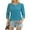 Blue, variant on Stunning Women's Three-Quarter Button Down Sleeve Blouse Crewneck Design Basic Business Top - Ultimate Comfort & Style